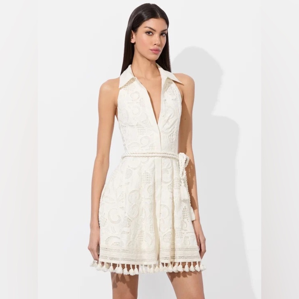 Alice + Olivia Cream/white LUCY MINI SHIRT DRESS😍 - Picture 9 of 14